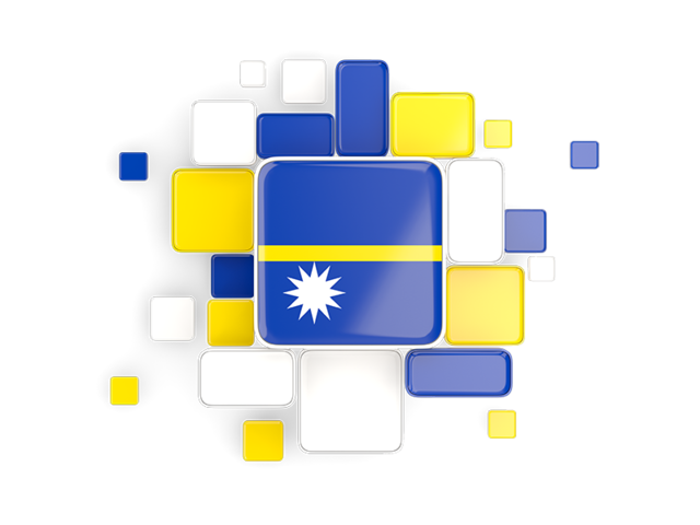 Background with square parts. Download flag icon of Nauru at PNG format