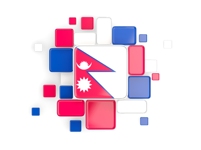 Background with square parts. Download flag icon of Nepal at PNG format