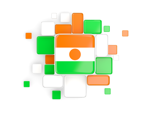 Background with square parts. Download flag icon of Niger at PNG format