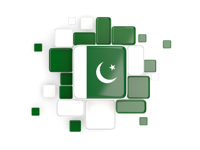 Background with square parts. Download flag icon of Pakistan at PNG format
