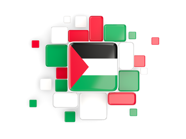 Background with square parts. Download flag icon of Palestinian territories at PNG format