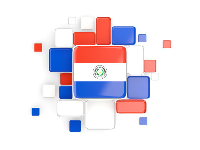 Background with square parts. Download flag icon of Paraguay at PNG format