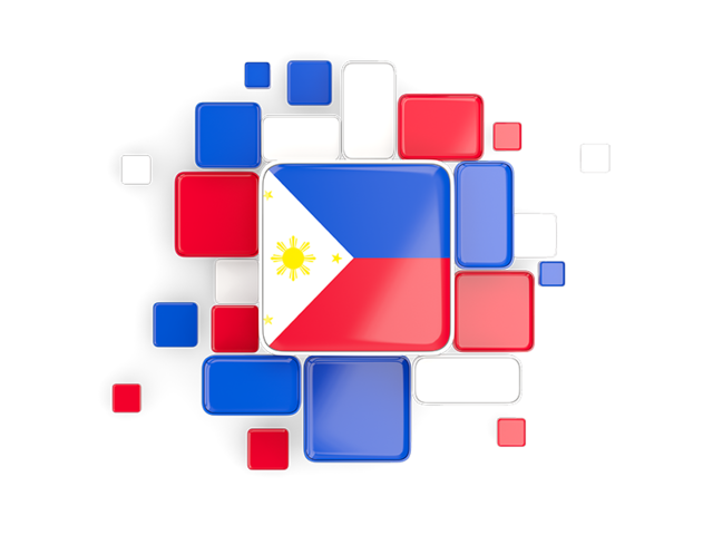 Background with square parts. Download flag icon of Philippines at PNG format