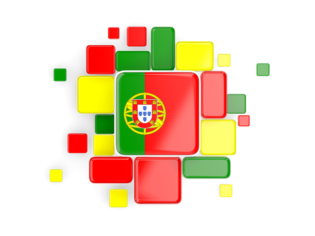 Background with square parts. Download flag icon of Portugal at PNG format