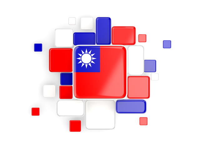 Background with square parts. Download flag icon of Taiwan at PNG format