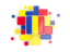 Romania. Background with square parts. Download icon.