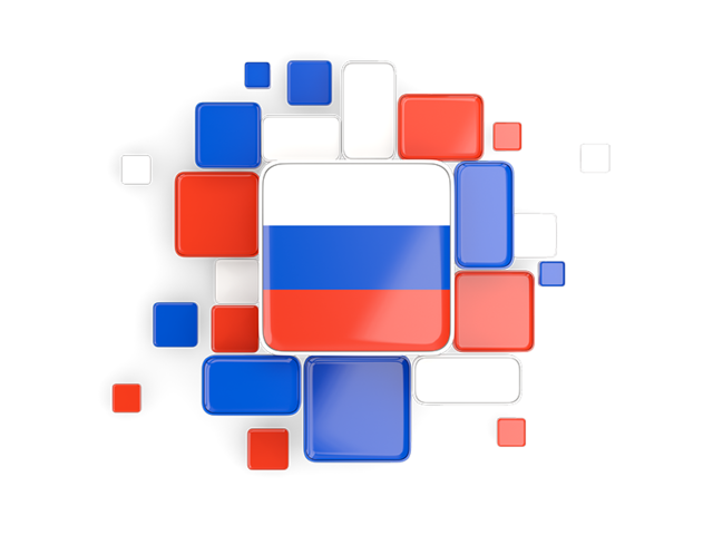 Background with square parts. Download flag icon of Russia at PNG format