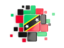 Saint Kitts and Nevis. Background with square parts. Download icon.