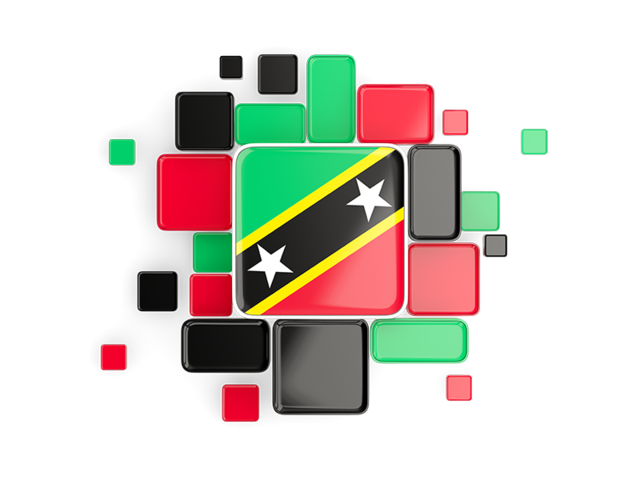 Background with square parts. Download flag icon of Saint Kitts and Nevis at PNG format