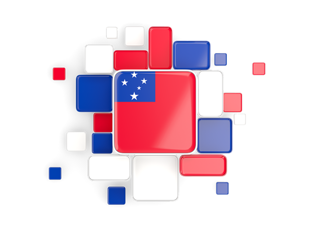 Background with square parts. Download flag icon of Samoa at PNG format