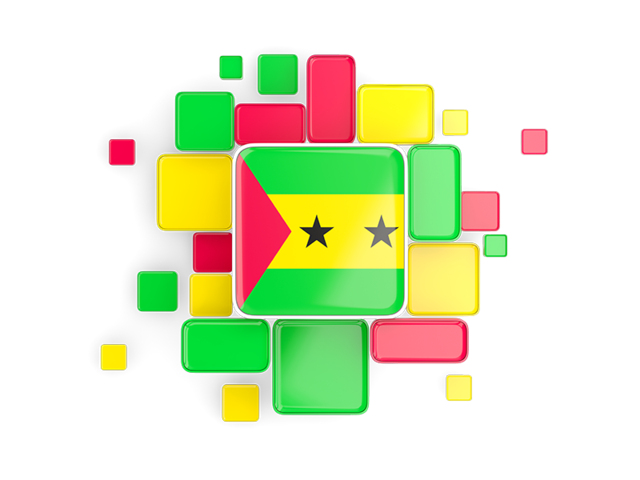 Background with square parts. Download flag icon of Sao Tome and Principe at PNG format