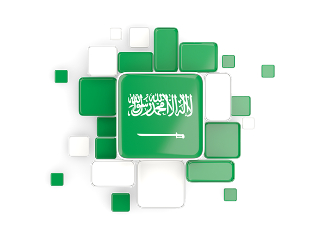 Background with square parts. Download flag icon of Saudi Arabia at PNG format