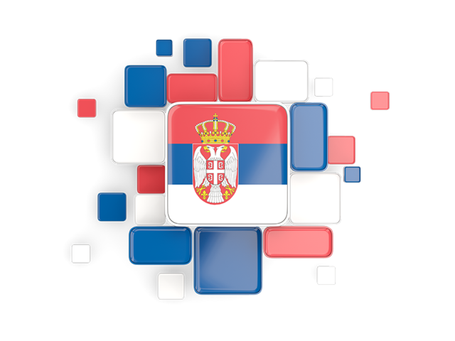Background with square parts. Download flag icon of Serbia at PNG format