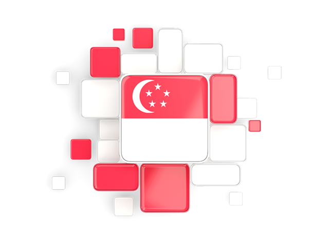 Background with square parts. Download flag icon of Singapore at PNG format
