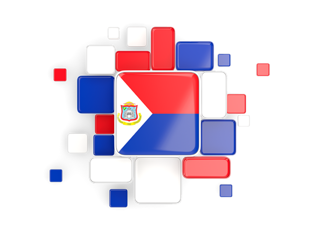 Background with square parts. Download flag icon of Sint Maarten at PNG format