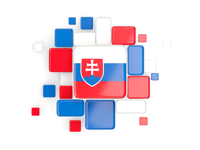 Background with square parts. Download flag icon of Slovakia at PNG format