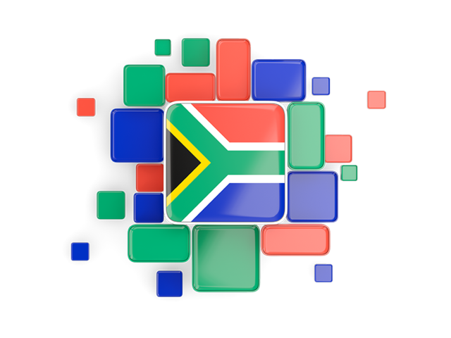 Background with square parts. Download flag icon of South Africa at PNG format