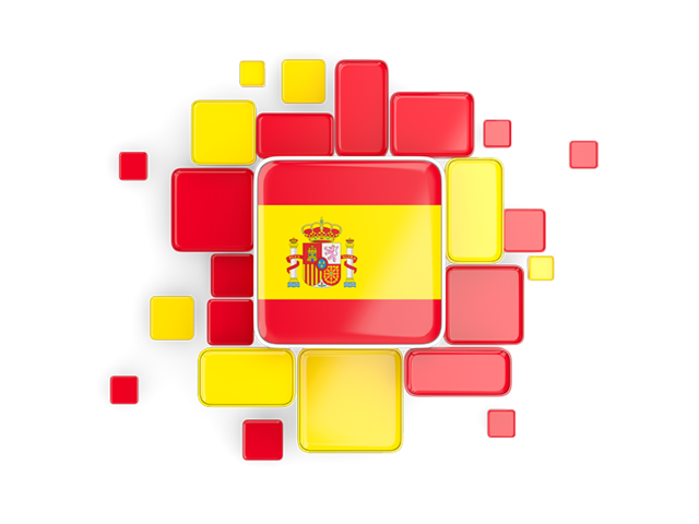 Background with square parts. Download flag icon of Spain at PNG format