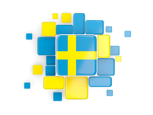 Background with square parts. Download flag icon of Sweden at PNG format
