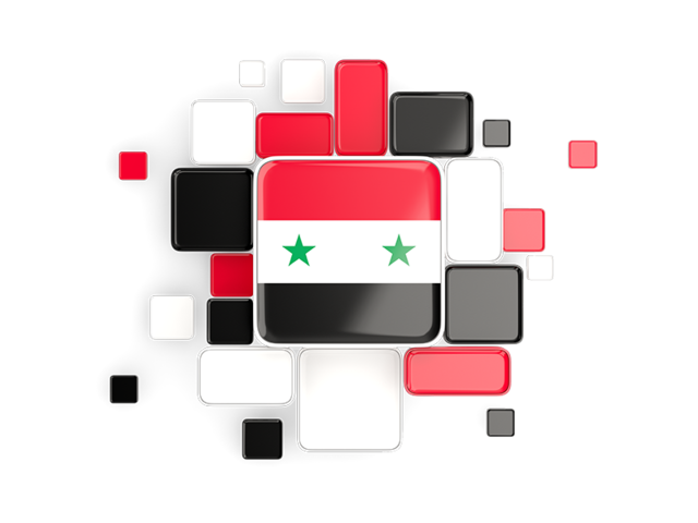Background with square parts. Download flag icon of Syria at PNG format