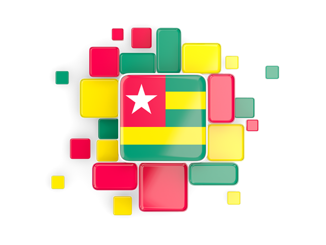 Background with square parts. Download flag icon of Togo at PNG format