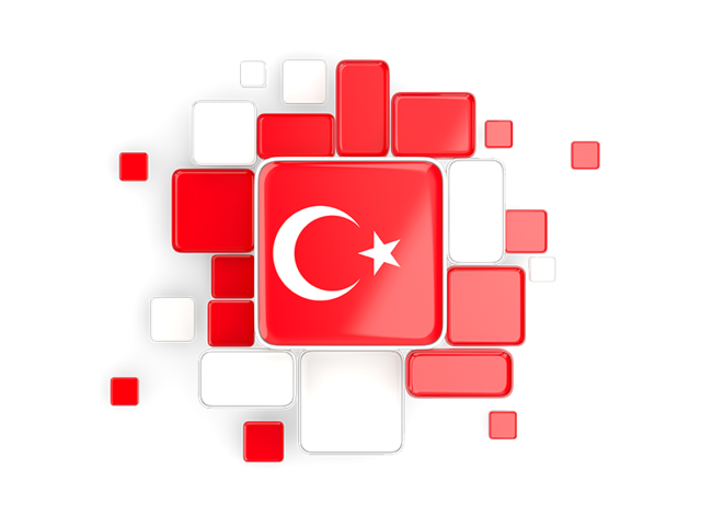 Background with square parts. Download flag icon of Turkey at PNG format