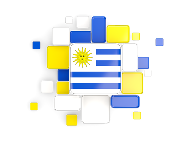 Background with square parts. Download flag icon of Uruguay at PNG format