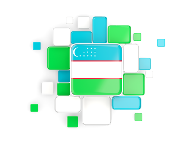 Background with square parts. Download flag icon of Uzbekistan at PNG format