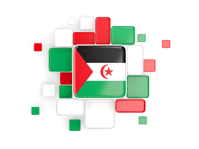 Background with square parts. Download flag icon of Western Sahara at PNG format