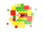 Zimbabwe. Background with square parts. Download icon.