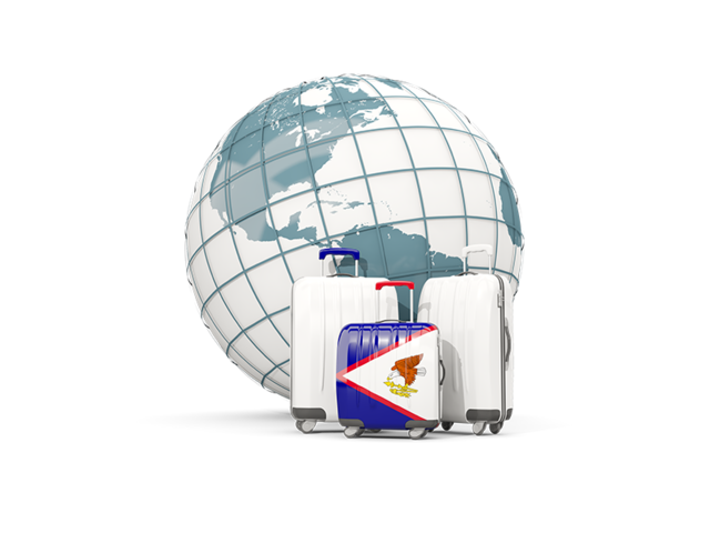 Bags on top of globe. Download flag icon of American Samoa at PNG format