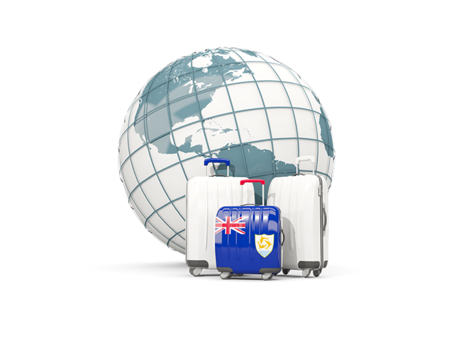 Bags on top of globe. Download flag icon of Anguilla at PNG format