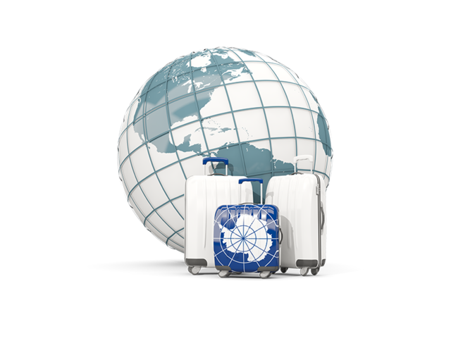 Bags on top of globe. Download flag icon of Antarctica at PNG format
