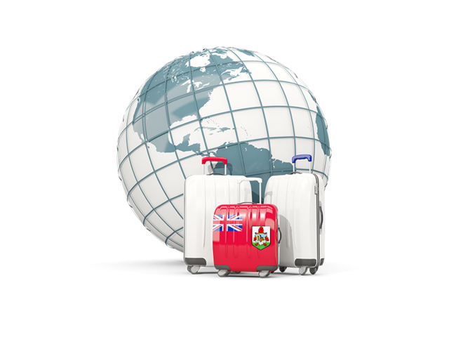 Bags on top of globe. Download flag icon of Bermuda at PNG format