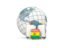 Bolivia. Bags on top of globe. Download icon.