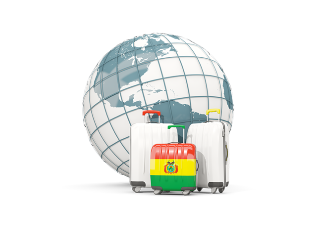 Bags on top of globe. Download flag icon of Bolivia at PNG format