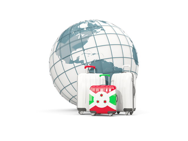 Bags on top of globe. Download flag icon of Burundi at PNG format