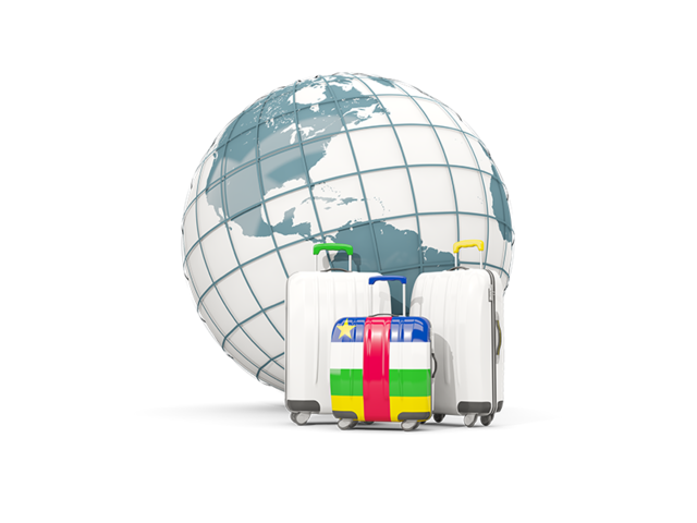 Bags on top of globe. Download flag icon of Central African Republic at PNG format