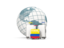 Colombia. Bags on top of globe. Download icon.