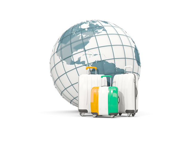 Bags on top of globe. Download flag icon of Cote d'Ivoire at PNG format