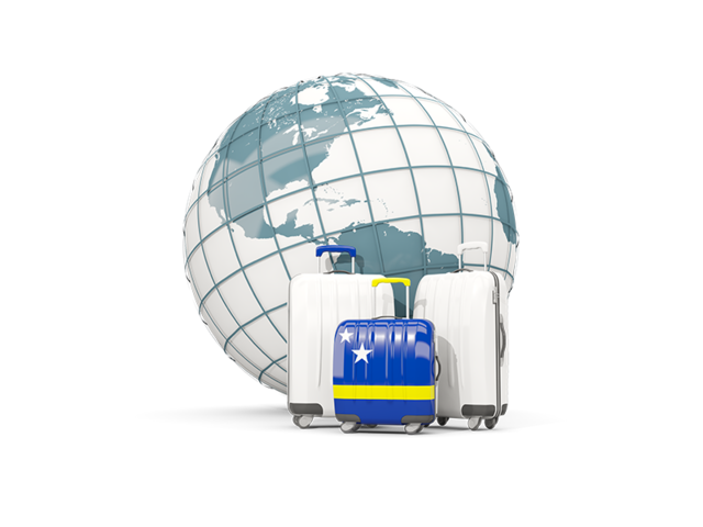 Bags on top of globe. Download flag icon of Curacao at PNG format