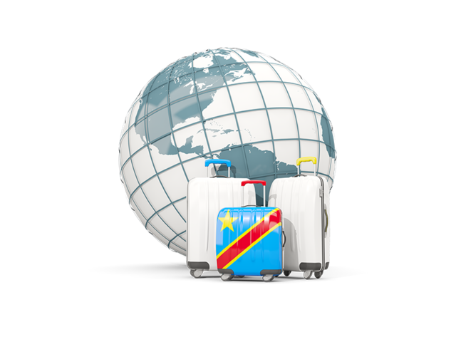 Bags on top of globe. Download flag icon of Democratic Republic of the Congo at PNG format