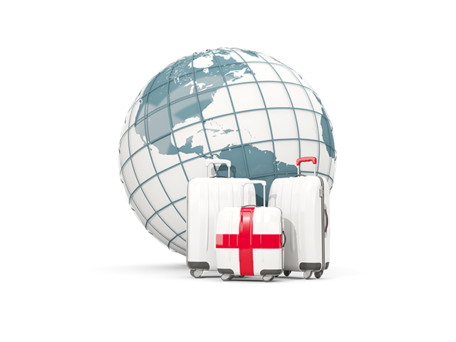 Bags on top of globe. Download flag icon of England at PNG format