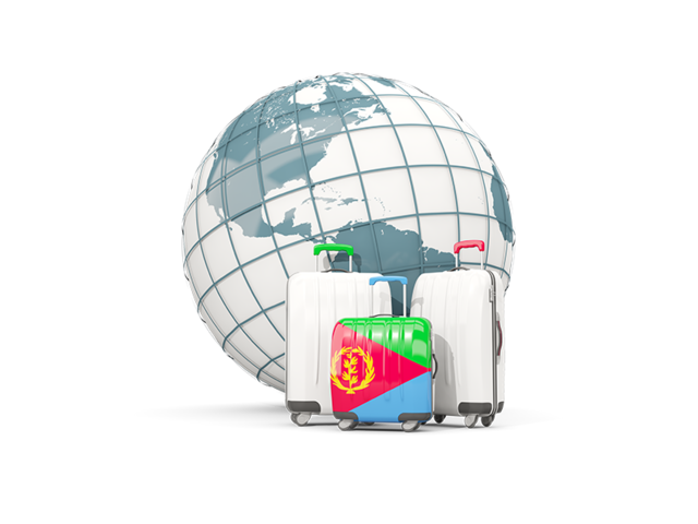 Bags on top of globe. Download flag icon of Eritrea at PNG format