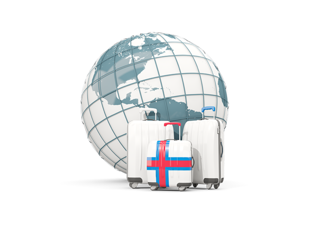 Bags on top of globe. Download flag icon of Faroe Islands at PNG format