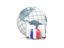 France. Bags on top of globe. Download icon.