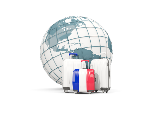 Bags on top of globe. Download flag icon of France at PNG format