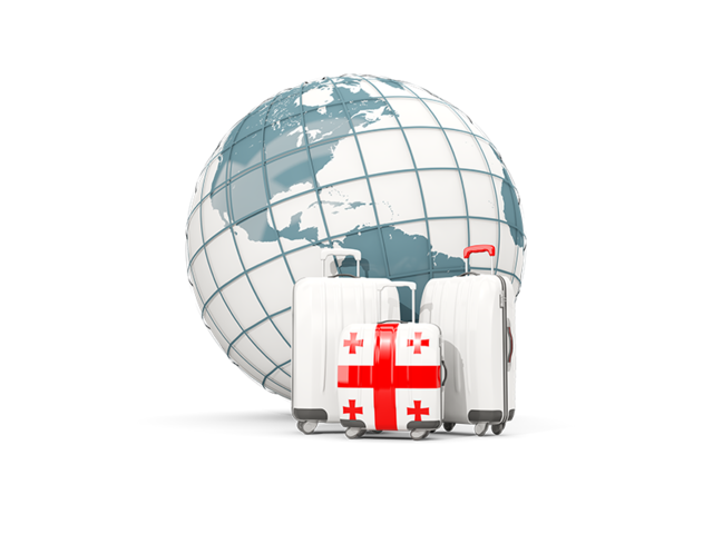 Bags on top of globe. Download flag icon of Georgia at PNG format