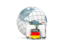 Germany. Bags on top of globe. Download icon.