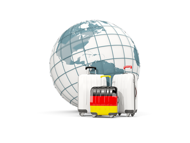 Bags on top of globe. Download flag icon of Germany at PNG format